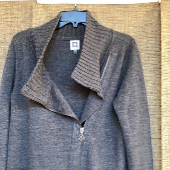 Anne Klein long sweater cardigan with zipper - Picture 4 of 8